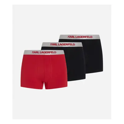 Spodní prádlo karl lagerfeld metallic elastic trunk set 3-pack black/chili pepper