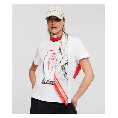 Tričko karl lagerfeld archive t-shirt white