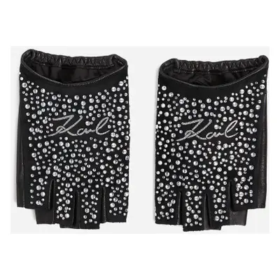 Rukavice karl lagerfeld k/signature glitter fl gloves black