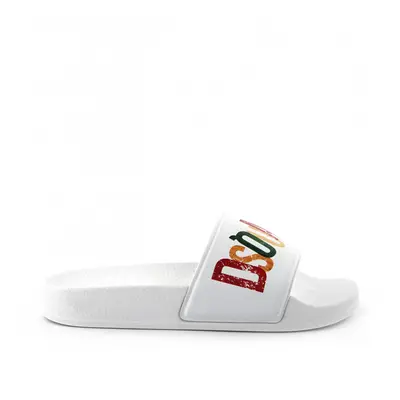 Pantofle dsquared logo pvc pool slides white