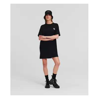 Šaty karl lagerfeld ikonik 2.0 patch t-shirt dress black