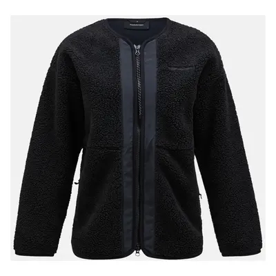 Mikina peak performance w heavy pile oversized cardigan black