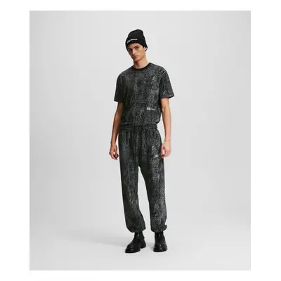 Tepláky karl lagerfeld jeans klj printed sweatpant black aop crack print