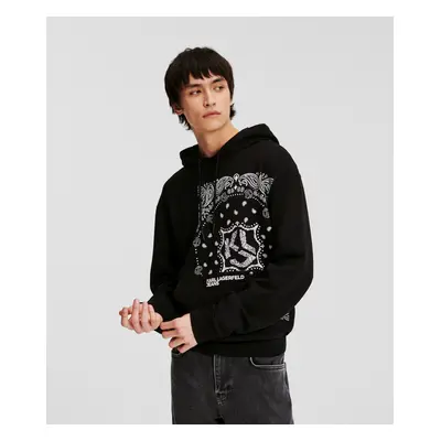 Mikina karl lagerfeld jeans klj regular bandana hoodie black