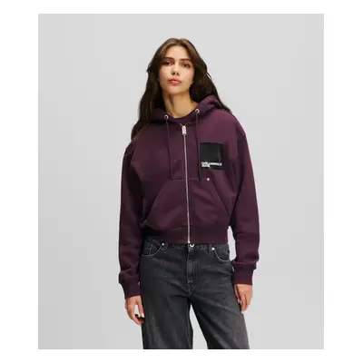 Mikina karl lagerfeld jeans klj zip up hoodie plum perfect