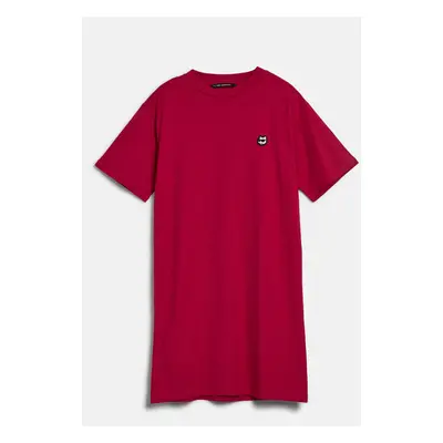 Šaty karl lagerfeld ikonik 2.0 patch t-shirt dress persian red