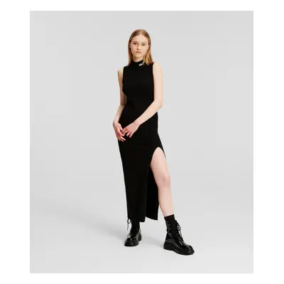 Šaty karl lagerfeld jeans klj knitted long slvless dress black