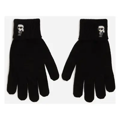 Rukavice karl lagerfeld k/ikonik 2.0 knit ff glove black