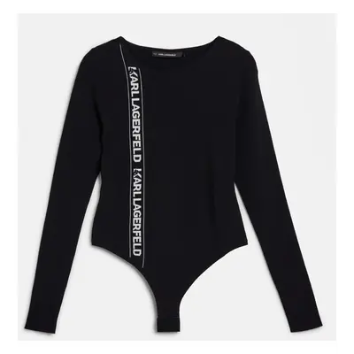 Svetr karl lagerfeld logo knit body black/white