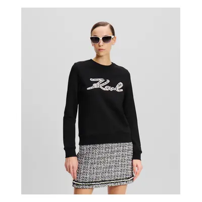 Mikina karl lagerfeld boucle karl signature sweat black