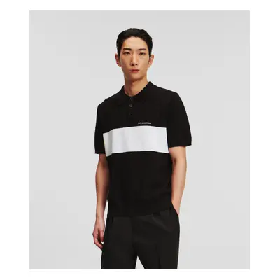 Svetr karl lagerfeld sslv colorblock polo black/white