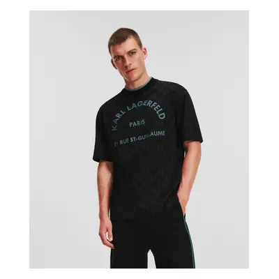 Tričko karl lagerfeld athleisure monogram t-shirt black monogram