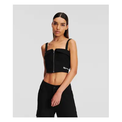 Halenka karl lagerfeld jeans klj folded bustier top black denim