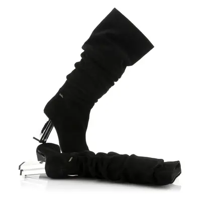 Kozačky karl lagerfeld kl tower slouch knee boot black suede