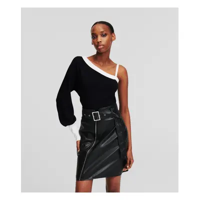 Svetr karl lagerfeld asymmetrical knit top black