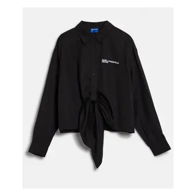 Košile karl lagerfeld jeans klj woven wrap shirt black