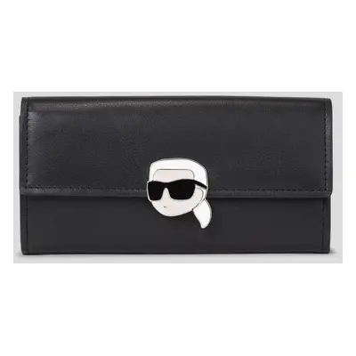 Peněženka karl lagerfeld k/ikonik 2.0 leather con fl wl black