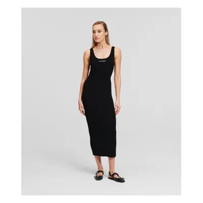 Šaty karl lagerfeld sleeveless rib knit dress black