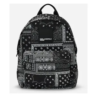 Batoh karl lagerfeld jeans urban nylon backpack aop bandana black