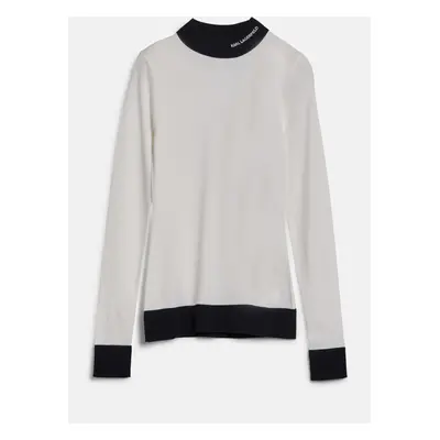 Svetr karl lagerfeld logo turtle neck white/black