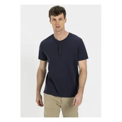 Tričko camel active nos henley 1/2 night blue check