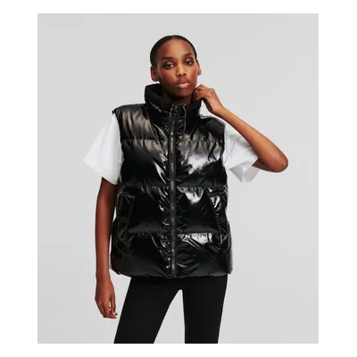 Vesta karl lagerfeld branded zip padded vest black