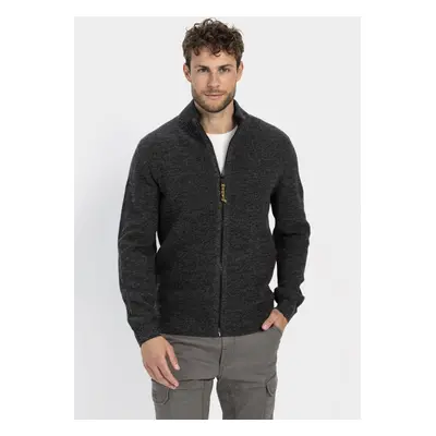 Svetr camel active knitted jacket graphite gray