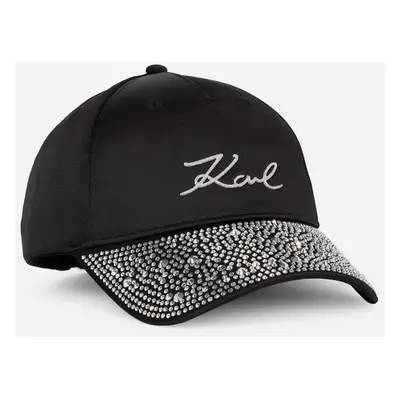 Kšiltovka karl lagerfeld k/signature glitter stud cap black