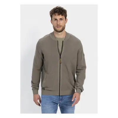 Svetr camel active knitted jacket rock gray