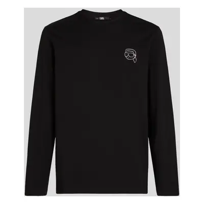 Tričko karl lagerfeld ikonik 2.0 outline mini ls tee black