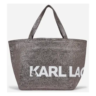 Taška karl lagerfeld k/essential coated big logo sh gunmetal