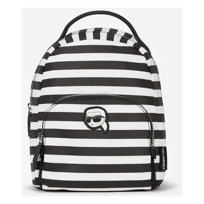 Batoh karl lagerfeld ikon nylon sm backpack small stripe black-white