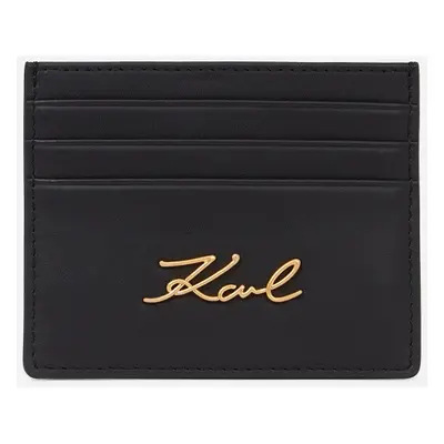 Pouzdro na platební karty karl lagerfeld k/signature cardholder black/gold