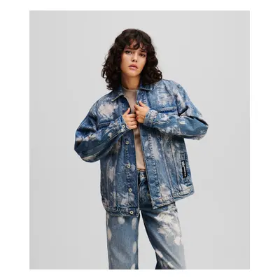 Bunda karl lagerfeld jeans klj relaxed logo denim jacket bleached denim