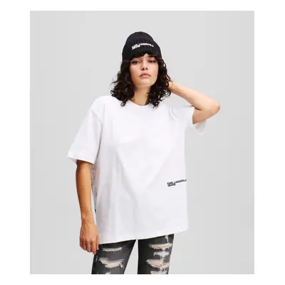 Tričko karl lagerfeld jeans klj relaxed karl tee white