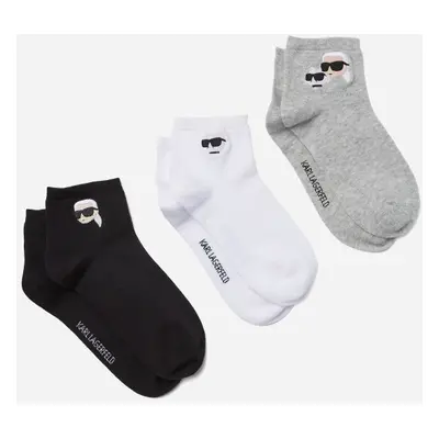 Ponožky karl lagerfeld ikon short socks black/white/grey