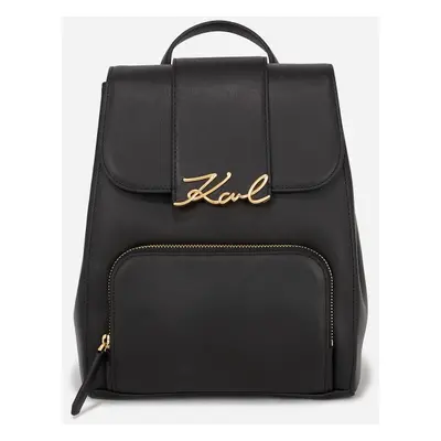 Batoh karl lagerfeld k/signature flap backpack black/gold