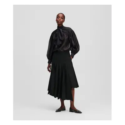 Sukně karl lagerfeld pleated woven skirt black