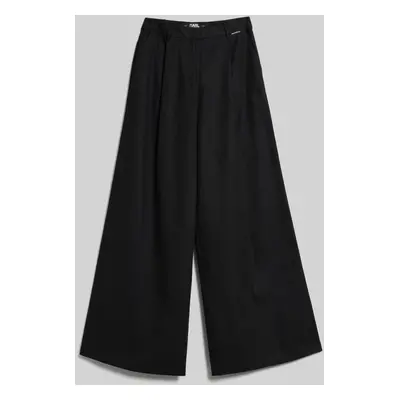 Kalhoty karl lagerfeld wide leg pants black