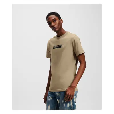 Tričko karl lagerfeld jeans klj slim graphic tee desert taupe