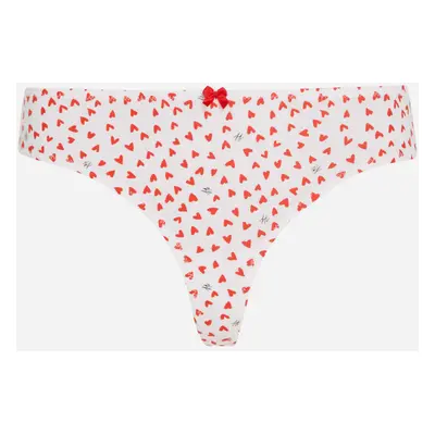 Spodní prádlo karl lagerfeld karl heart thong white-red karl heart aop