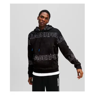 Mikina karl lagerfeld jeans klj regular aop text hoodie klj logo black-white aop