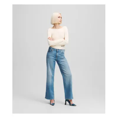 Džíny karl lagerfeld jeans klj mr relaxed denim w/ slit washed mid blue