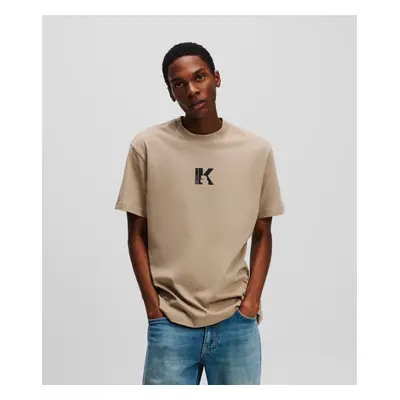 Tričko karl lagerfeld jeans klj reg ss k-logo tee desert taupe