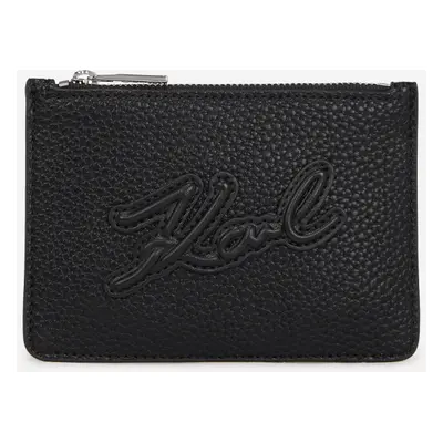 Pouzdro na platební karty karl lagerfeld k/skuare zip cardholder grainy black