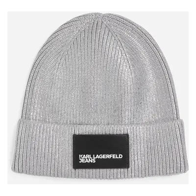 Čepice karl lagerfeld jeans klj coated beanie steel