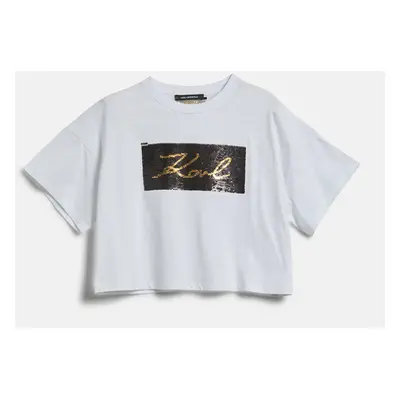 Tričko karl lagerfeld reversible sequins t-shirt white