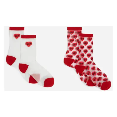 Ponožky karl lagerfeld k/heart mesh socks klassic red