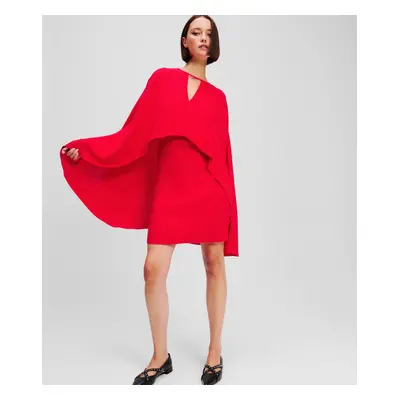 Šaty karl lagerfeld short party cape dress racing red