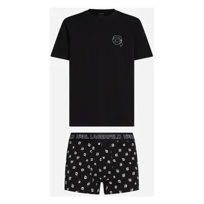 Pyžamo karl lagerfeld ikon tee + boxer gift set ikon mini aop black